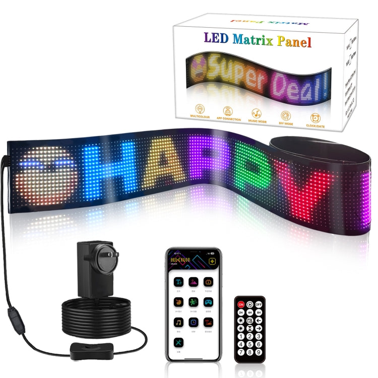 LED Flexible Screen Advertising  Large Screen Supports APP Bluetooth Control 69.4  x 7.6 Inch US Plug - free shipping - PMC TechLife - Order now!