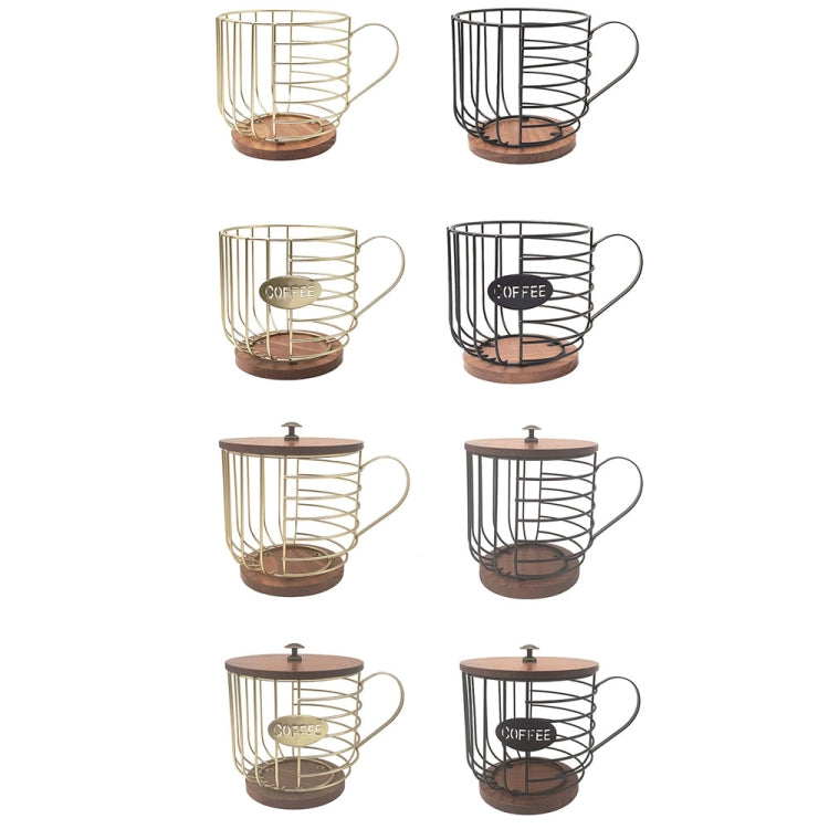 Coffee Companion Storage Rack Cup-Shaped Kitchen Storage Basket, Color: Gold No Words + Lid - free shipping - PMC TechLife - Order now!