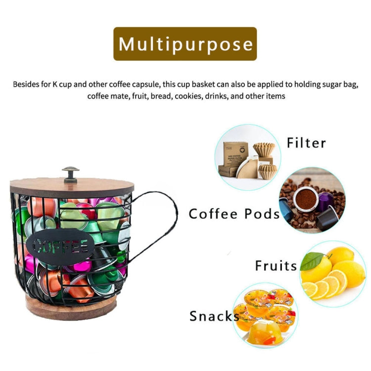 Coffee Companion Storage Rack Cup-Shaped Kitchen Storage Basket, Color: Black with Words���Lid - free shipping - PMC TechLife - Order now!