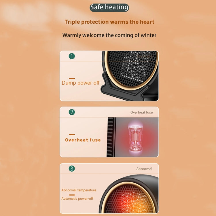 1800W Desktop High-power Two-speed Heater Household Fast Heating Heater, Spec: EU Plug(Gray) - Electric Heaters by PMC TechLife | Online Shopping South Africa | PMC TechLife | Buy Now Pay Later Mobicred