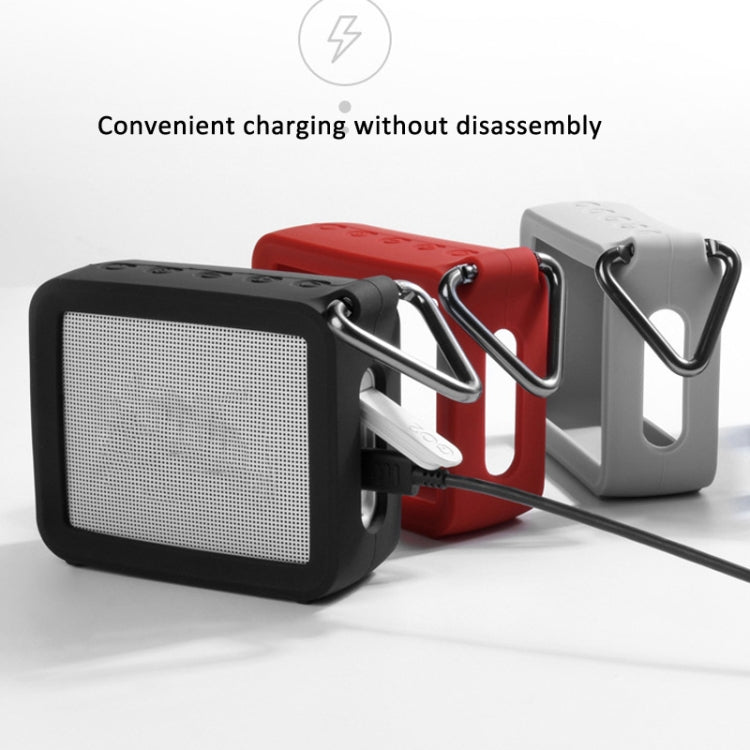 For JBL GO 2 Speaker Silicone Cover with PU Hand Strap Anti-lost Audio Protective Case(Red) - Protective Case by PMc TechLife | Online Shopping South Africa | PMc TechLife | Buy Now Pay Later Mobicred