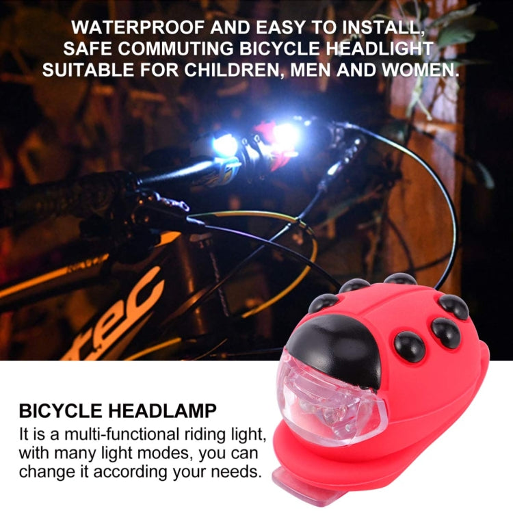 Bicycle Equipment Silicone Ladybug LED Headlight(Blue Shell+White Light) - Headlights by PMC TechLife | Online Shopping South Africa | PMC TechLife | Buy Now Pay Later Mobicred