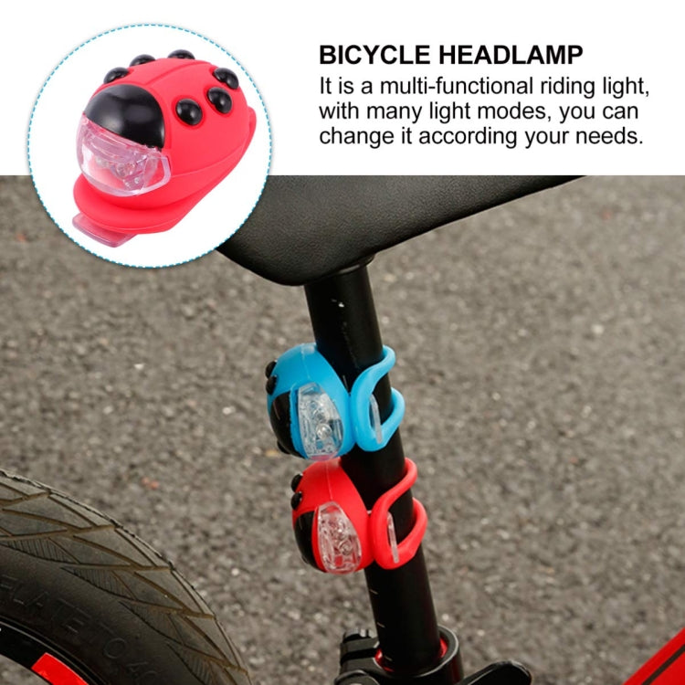 Bicycle Equipment Silicone Ladybug LED Headlight(Blue Shell+White Light) - Headlights by PMC TechLife | Online Shopping South Africa | PMC TechLife | Buy Now Pay Later Mobicred