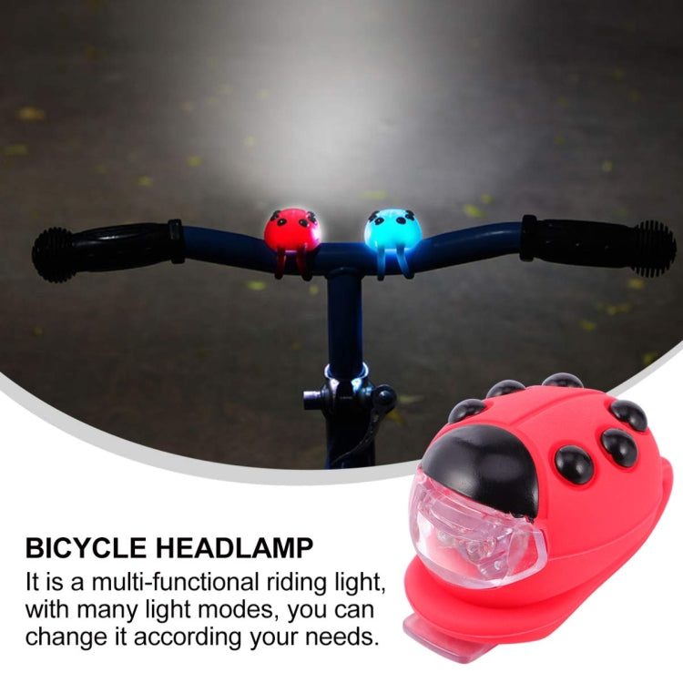 Bicycle Equipment Silicone Ladybug LED Headlight(Blue Shell+White Light) - Headlights by PMC TechLife | Online Shopping South Africa | PMC TechLife | Buy Now Pay Later Mobicred