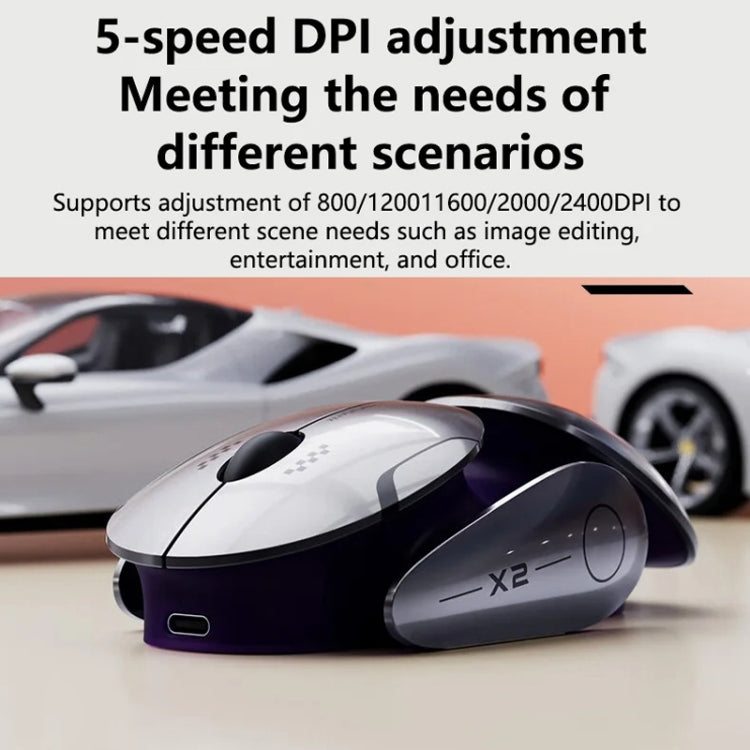 Inphic X2 Bluetooth Wireless Mouse Tri-Mode Silent Rechargeable Office Gaming Laptop Mouse(Liquid Metal Gray) - free shipping - PMC TechLife - Order now!