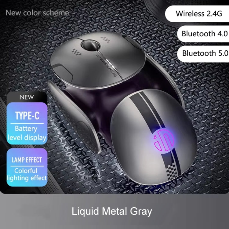 Inphic X2 Bluetooth Wireless Mouse Tri-Mode Silent Rechargeable Office Gaming Laptop Mouse(Liquid Metal Gray) - free shipping - PMC TechLife - Order now!