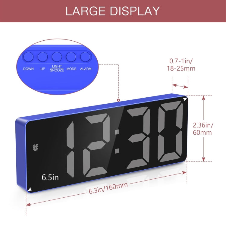 JX012 Multifunctional LED Electronic Clock Battery Plug-in Dual-purpose Bedside Alarm Clock(Blue) - Alarm Clocks by PMc TechLife | Online Shopping South Africa | PMc TechLife | Buy Now Pay Later Mobicred