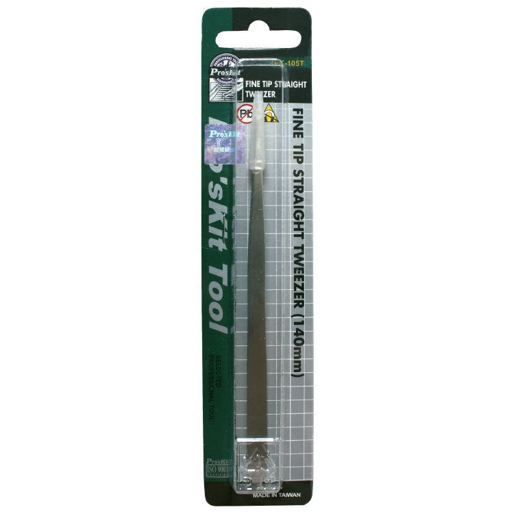 ProsKit 1PK-105T Stainless Steel Anti-magnetic Tweezer Precision Straight Pointed Pincette 140mm - Tweezers by ProsKit | Online Shopping South Africa | PMC TechLife | Buy Now Pay Later Mobicred