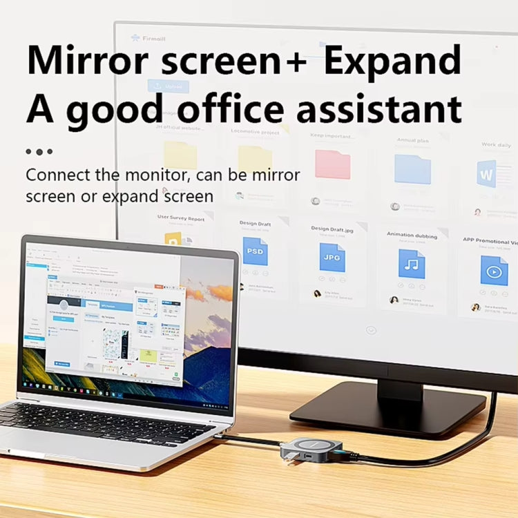 Blueendless 8-In-1 Magnetic HUB With M.2 NVMe/SATA SSD Enclosure (HDMI+PD100W+USB-C/Type-C 3.2+USB-A 3.2+SD+TF+AUX) - HDD Enclosure by Blueendless | Online Shopping South Africa | PMC TechLife | Buy Now Pay Later Mobicred