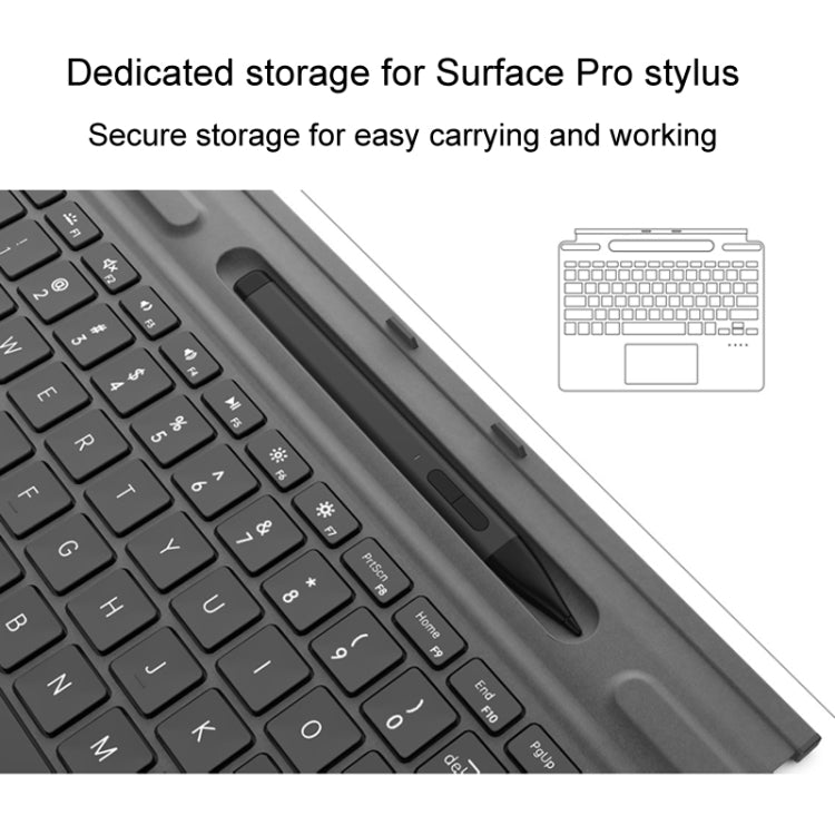For Microsoft Surface Pro 8 / 9 / X Bluetooth Keyboard Magnetic Tablet Wireless Touch Backlit Keyboard With Pen Slot(Blue) - Others Keyboard by PMC TechLife | Online Shopping South Africa | PMC TechLife | Buy Now Pay Later Mobicred