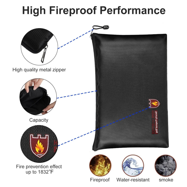 13.4x9.8in Fireproof Waterproof Document And Money Bag Cash Envelope For Jewelry Passport Valuables - free shipping - PMc TechLife - Order now!