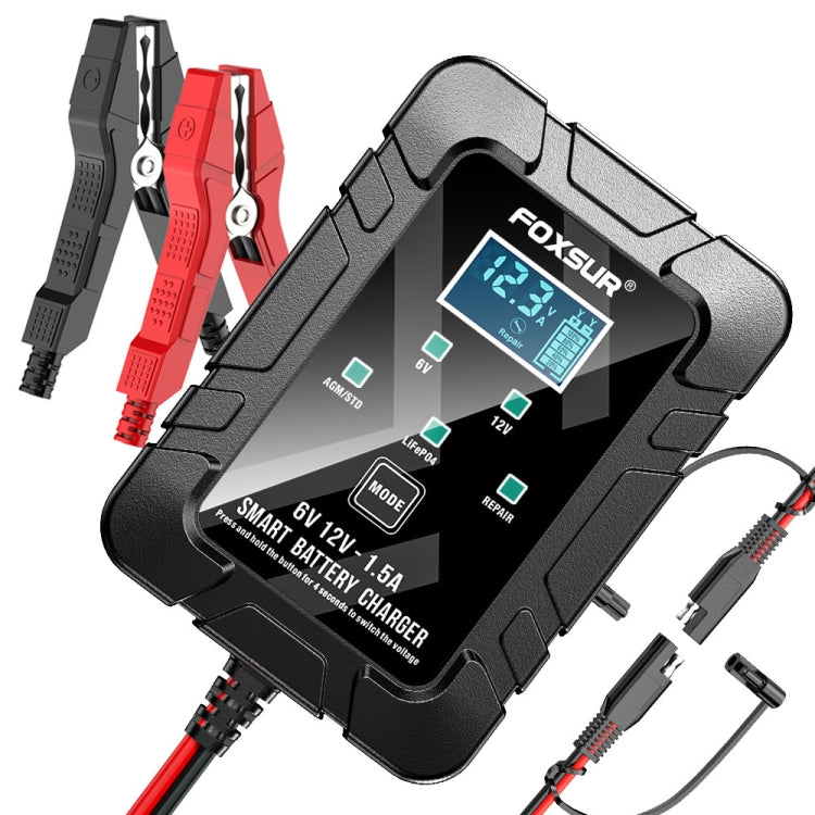 FOXSUR 6V/12V 1.5A Lawn Mower Motorcycle Lead Acid Battery SAE Plug Charger(EU Plug) - free shipping - PMC TechLife - Order now!