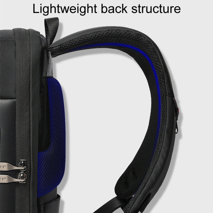 SKV B20453 Men Business Casual Multifunctional Double Shoulder Bag Large Capacity Laptop Backpack(Blue) - Backpack by SKV | Online Shopping South Africa | PMC TechLife | Buy Now Pay Later Mobicred