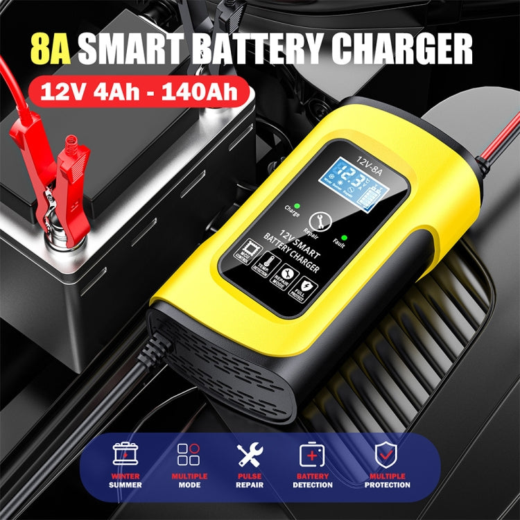 FOXSUR 12V8A SUV Car Motorcycle Intelligent Repair Type Lead-acid Battery Charger(EU Plug) - free shipping - PMC TechLife - Order now!
