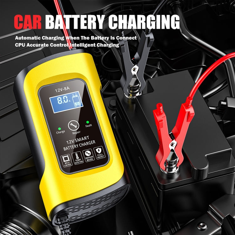 FOXSUR 12V8A SUV Car Motorcycle Intelligent Repair Type Lead-acid Battery Charger(US Plug) - Battery Charger by FOXSUR | Online Shopping South Africa | PMC TechLife | Buy Now Pay Later Mobicred