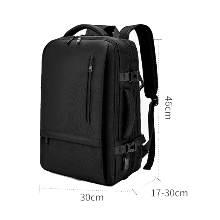 SKV BLB2006 Men Business Travel Double Shoulder Bag Large Capacity Casual Laptop Backpack(Black) - free shipping - PMC TechLife - Order now!