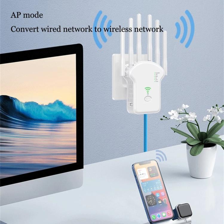 Urant U13 1200Mbps 2.4G/5G Dual Band WiFi Repeater Signal Amplifier EU Plug Black - Broadband Amplifiers by Urant | Online Shopping South Africa | PMC TechLife | Buy Now Pay Later Mobicred