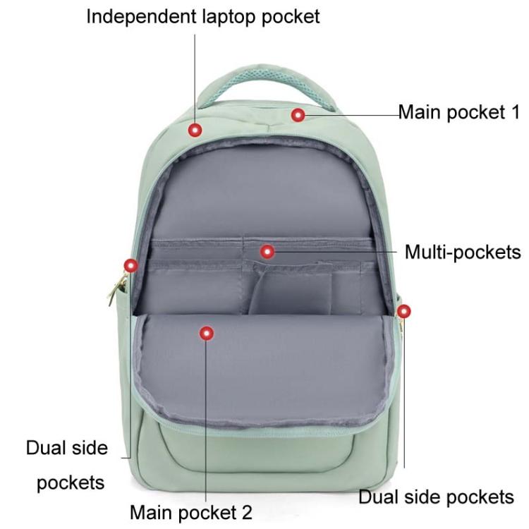 SKV B23874 Large Capacity Water Resistant Double Shoulder Casual Laptop Bag(Matcha Color) - free shipping - PMC TechLife - Order now!