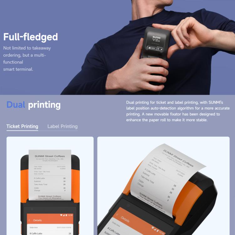 SUNMI V2s Scanning Label Printing Cash Register, Spec: Scanner 2+16G(US Plug) - free shipping - PMc TechLife - Order now!