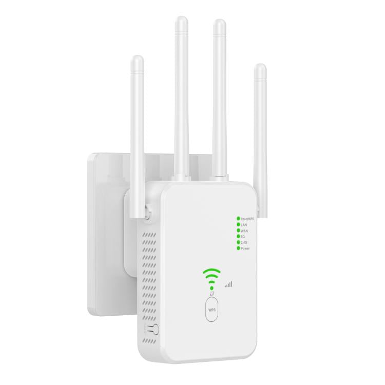 Urant U10 300Mbps 2.4G Wireless Repeater WiFi Signal Amplifier With 4 Antennas US Plug White - Broadband Amplifiers by Urant | Online Shopping South Africa | PMC TechLife | Buy Now Pay Later Mobicred