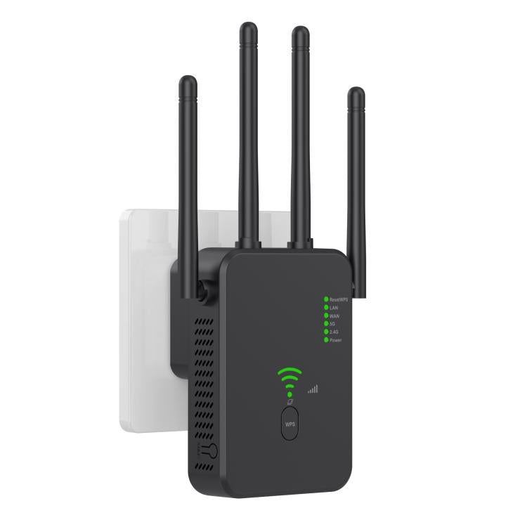 Urant U10 300Mbps 2.4G Wireless Repeater WiFi Signal Amplifier With 4 Antennas UK Plug Black - free shipping - PMC TechLife - Order now!