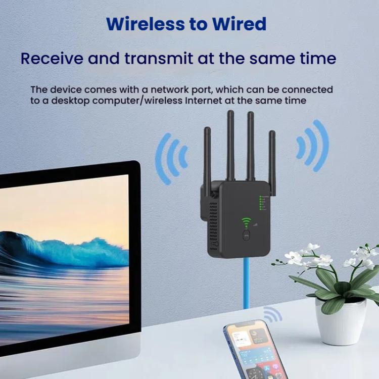 Urant U10 300Mbps 2.4G Wireless Repeater WiFi Signal Amplifier With 4 Antennas EU Plug White - free shipping - PMC TechLife - Order now!