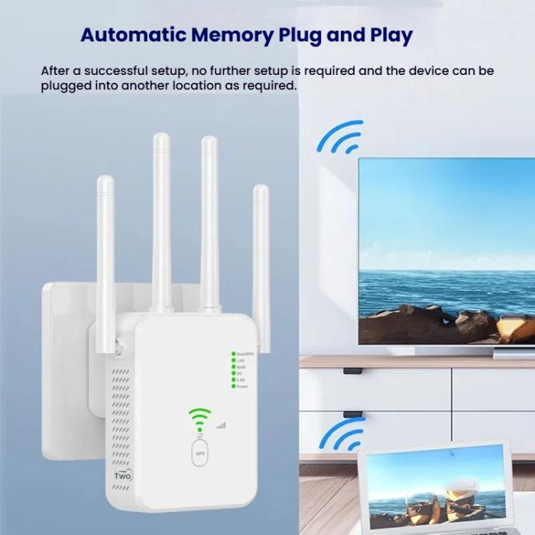 Urant U10 300Mbps 2.4G Wireless Repeater WiFi Signal Amplifier With 4 Antennas US Plug Black - Broadband Amplifiers by Urant | Online Shopping South Africa | PMC TechLife | Buy Now Pay Later Mobicred