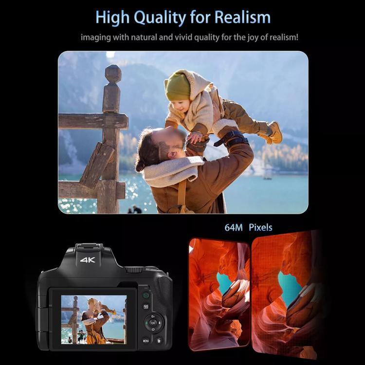 Ordro 4K Ultra HD Rotating Screen Optical Zoom Digital Camera - free shipping - PMc TechLife - Order now!