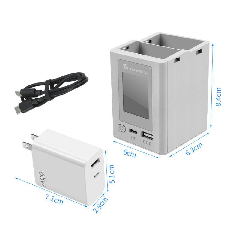 For DJI Mini 4 Pro / Mini 3 Pro / Mini 3 YX Color Screen Dual-way Charger Battery Manager Without Plug - free shipping - PMC TechLife - Order now!