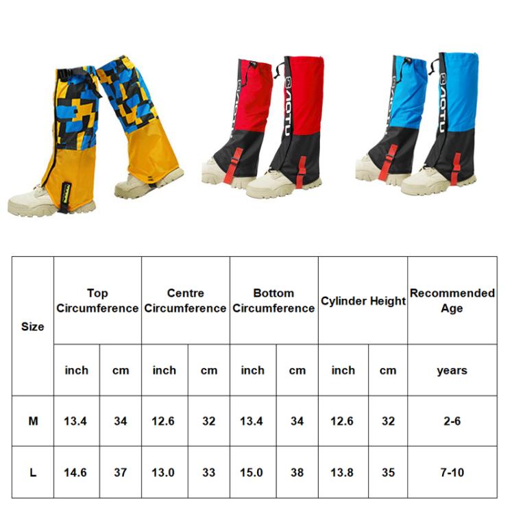 AOTU  AT8913 1pair Children Riding Skiing Waterproof Calf Protectors Outdoor Sandproof Shoes Covers, Color: Blue L - free shipping - PMC TechLife - Order now!