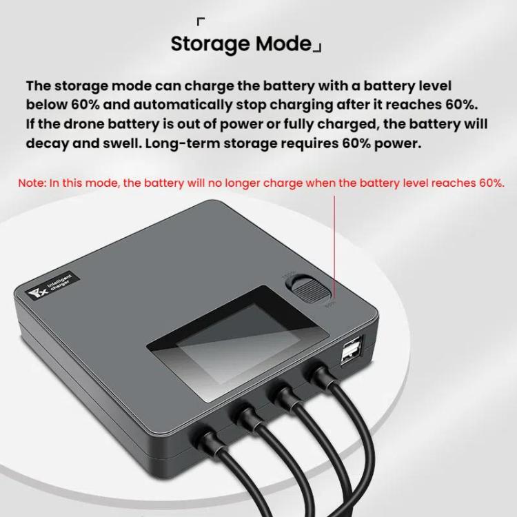 For DJI Mini 4 Pro / Mini 3 Pro / Mini 3 Color Screen Digital Display Four-Way Charger Battery Manager US Plug - free shipping - PMC TechLife - Order now!
