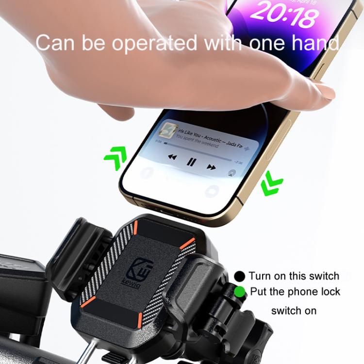 Kewig M33-C3 Outdoor Motorcycle Bike Riding Anti-Theft Shock Absorbing Cell Phone Holder(Rearview Mirror Lever) - free shipping - PMC TechLife - Order now!