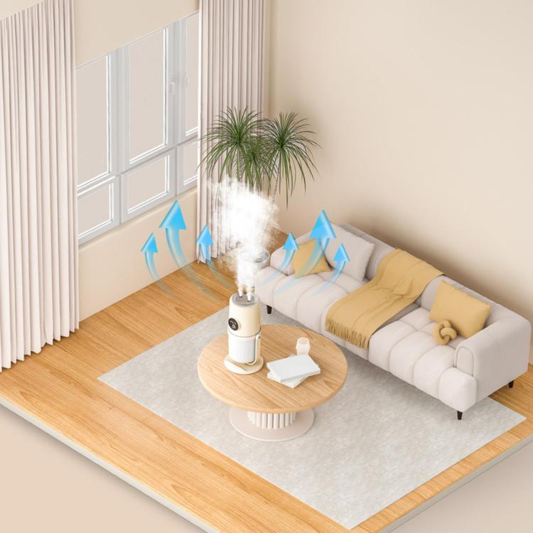 Desktop Dual Port Humidifier Portable Mini Air Purifier With Nightlight, Color: White - free shipping - PMC TechLife - Order now!
