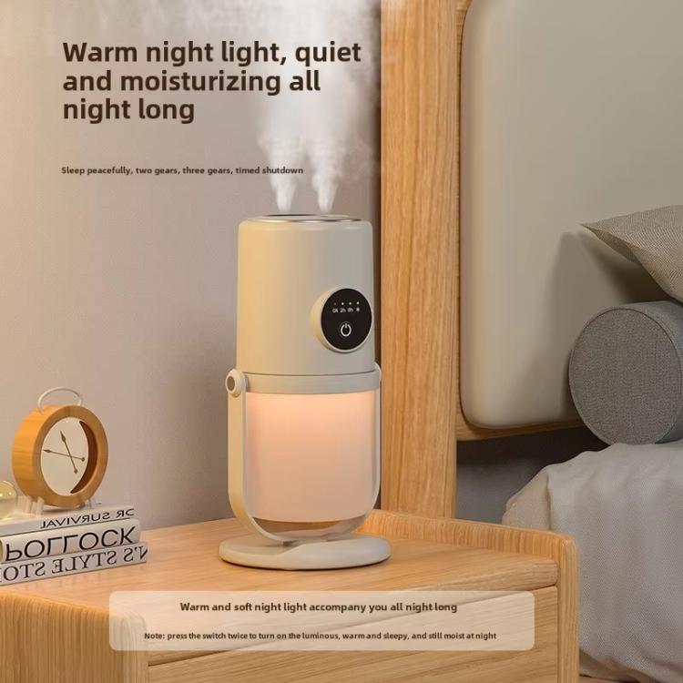 Desktop Dual Port Humidifier Portable Mini Air Purifier With Nightlight, Color: White - free shipping - PMC TechLife - Order now!