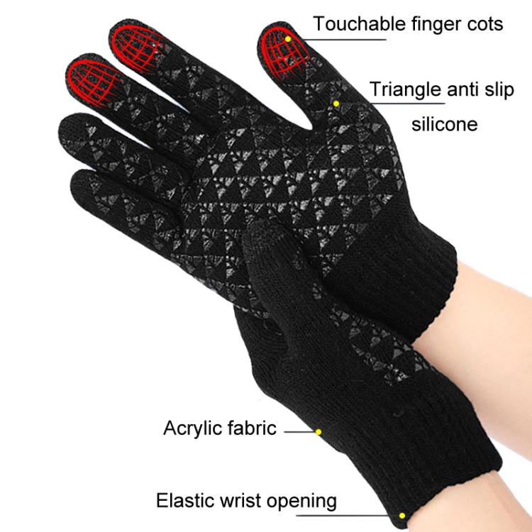 USB Heating Electric Warm Gloves Students Internet Writing Game Thickened Full Finger Knitted Heated Gloves, Size: Uniform(Black) - Safety Gloves by PMC TechLife | Online Shopping South Africa | PMC TechLife | Buy Now Pay Later Mobicred