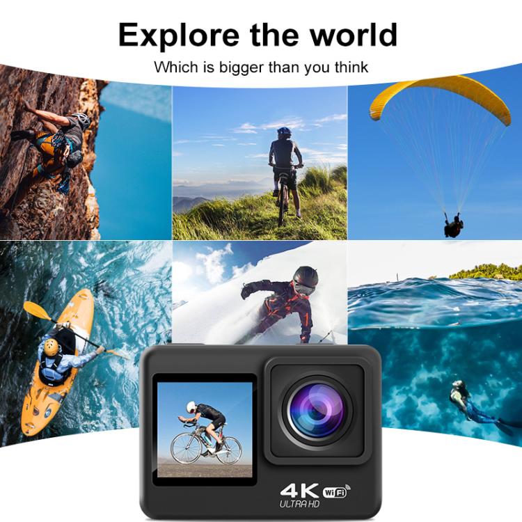 WIFI Wide-angle EIS Anti-shake Touch Color Dual-screen Remote Control Video Sports Camera(Q60TR) - free shipping - PMC TechLife - Order now!
