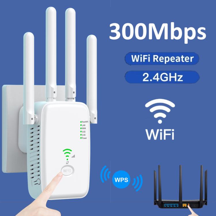 Urant U11 300Mbps 2.4G Wireless Repeater WiFi Signal Amplifier Support WPS Quick Setting UK Plug White - Broadband Amplifiers by Urant | Online Shopping South Africa | PMC TechLife | Buy Now Pay Later Mobicred