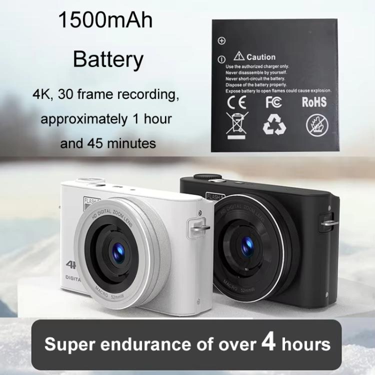 4K HD Touch Screen Digital Micro SLR Camera MP3 DSLR Camcorder 64MP Anti-Shake Vlogging Video Camera(White) - Video Cameras by PMC TechLife | Online Shopping South Africa | PMC TechLife | Buy Now Pay Later Mobicred