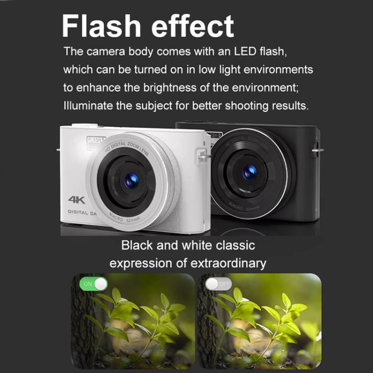 4K HD Touch Screen Digital Micro SLR Camera MP3 DSLR Camcorder 64MP Anti-Shake Vlogging Video Camera(White) - Video Cameras by PMC TechLife | Online Shopping South Africa | PMC TechLife | Buy Now Pay Later Mobicred