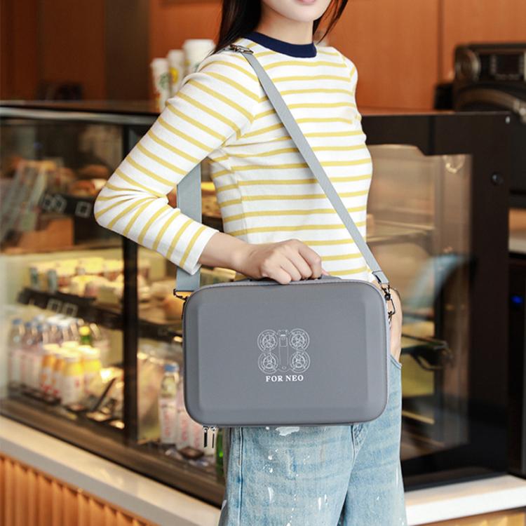 For DJI Neo Fly More Combo BKANO Storage Bag Hard Shell Shoulder Bag(Gray) - free shipping - PMC TechLife - Order now!