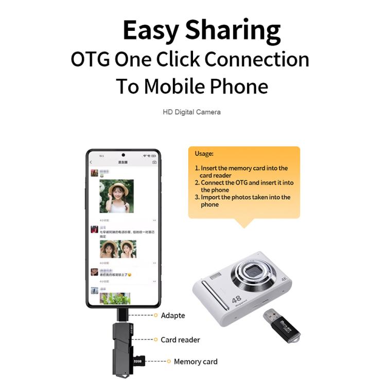 DC03H 2.4-Inch 16X Digital Zoom Electronic Image Stabilization 4K HD Digital Camera(White) - Children Cameras by PMC TechLife | Online Shopping South Africa | PMC TechLife | Buy Now Pay Later Mobicred