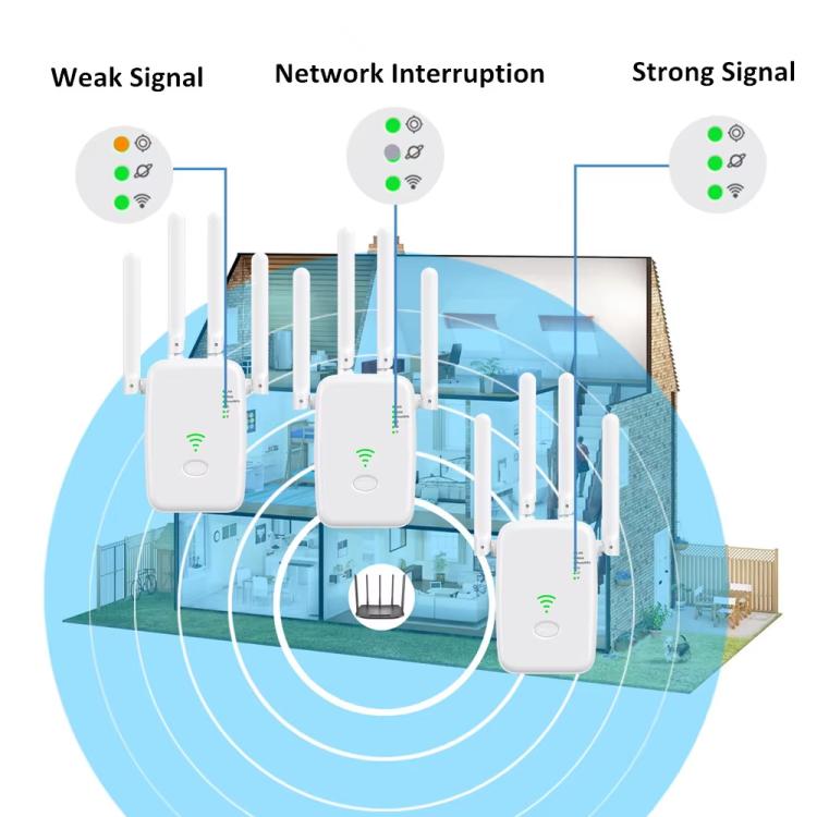 Urant U11 1200Mbps 2.4G&5.8G Wireless Repeater WiFi Signal Amplifier Support WPS Quick Setting US Plug White - free shipping - PMC TechLife - Order now!