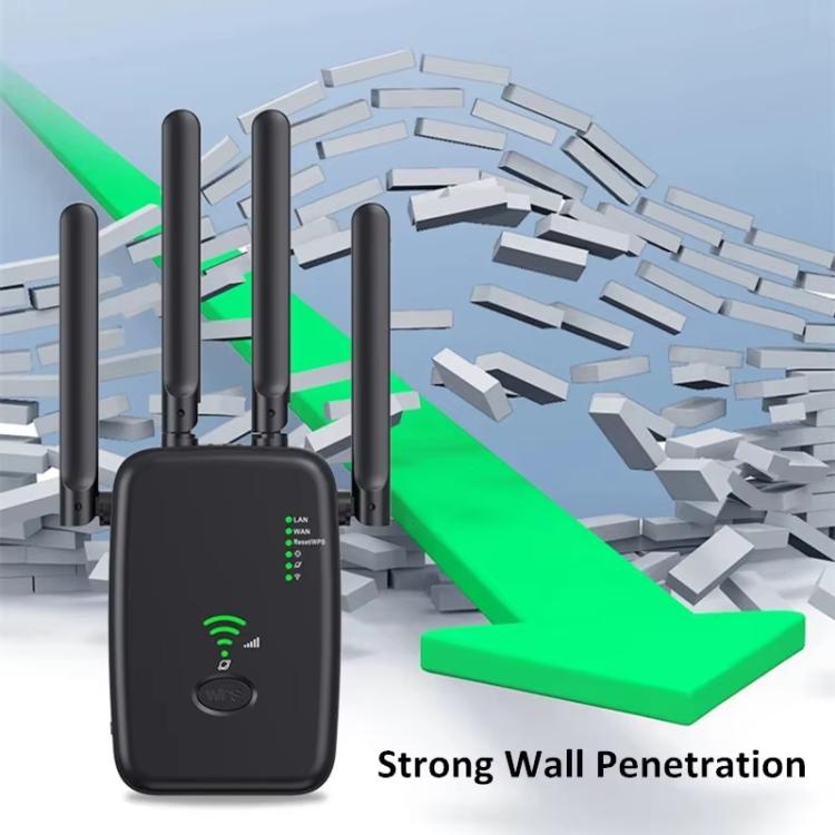 Urant U11 1200Mbps 2.4G&5.8G Wireless Repeater WiFi Signal Amplifier Support WPS Quick Setting US Plug Black - free shipping - PMC TechLife - Order now!