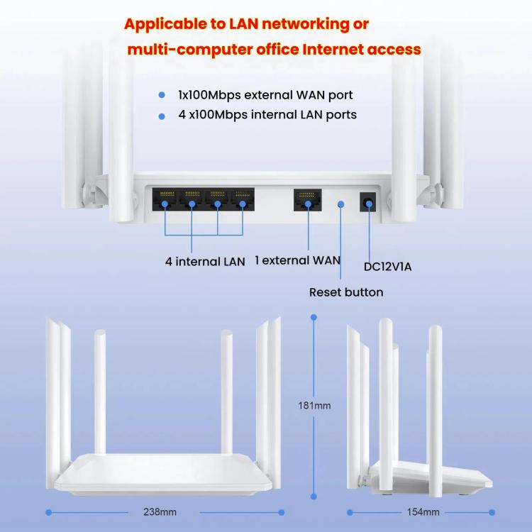 Urant 300Mbps Wireless Router Supports AP Broadband Dial-up With 6x5dB Antenna US Plug - free shipping - PMC TechLife - Order now!