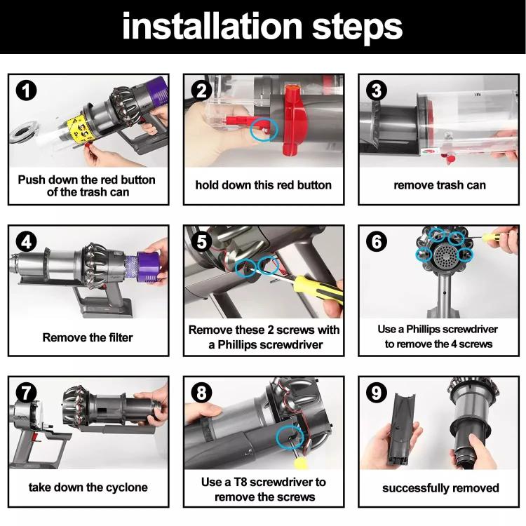 For Dyson V11 V10 V15 Cyclone Baffle Bin Runner Replacement Parts  Long Version - For Dyson Accessories by PMC TechLife | Online Shopping South Africa | PMC TechLife | Buy Now Pay Later Mobicred
