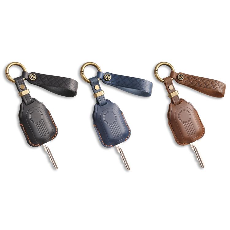 Hallmo For Peugeot Django 150 Motorcycle Natural Cowhide Key Protective Cover(Blue) - free shipping - PMc TechLife - Order now!