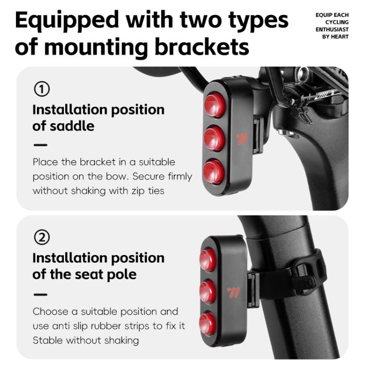 WEST BIKING Bicycle Night Riding Long Endurance Warning Brake Taillight, Style: Square Light Basic - free shipping - PMC TechLife - Order now!