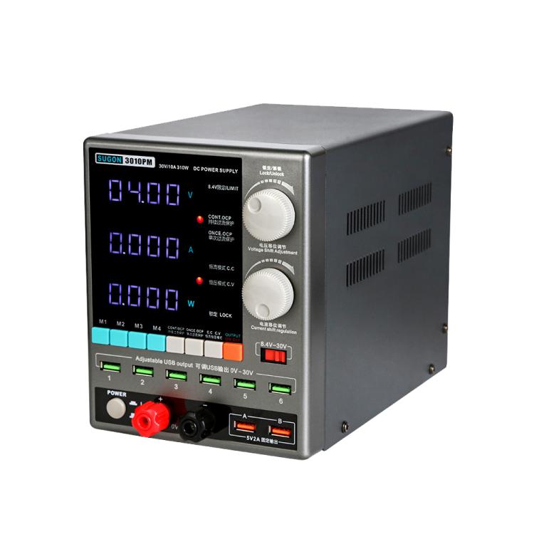 SUGON 3010PM 150W 30V 10A 4 Digital Display Cell Phone Repair Power Meter EU Plug - free shipping - PMC TechLife - Order now!