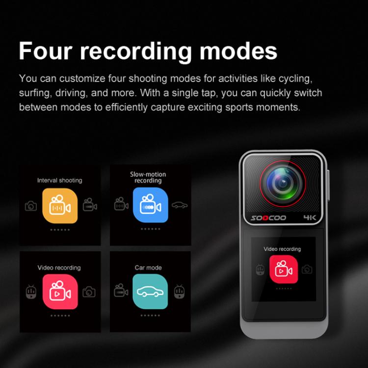 SOOCOO SAW1 No Memory Card 4K HD Anti-Shake Waterproof Motorcycle Riding Recorder Chest Head Mounted Diving Thumb Camera - free shipping - PMC TechLife - Order now!