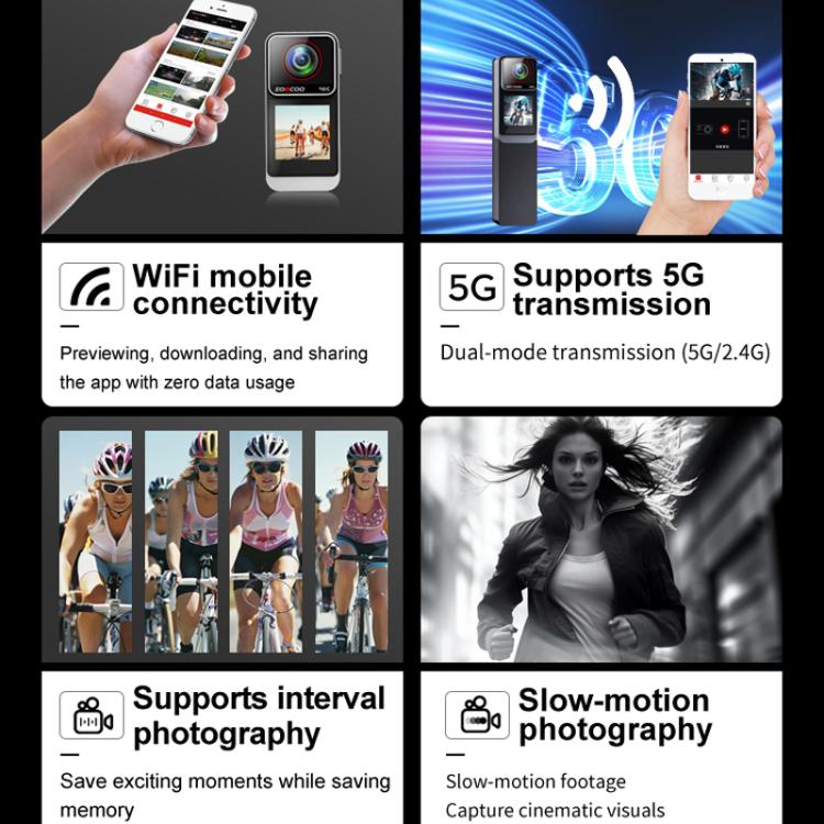 SOOCOO SAW1 Pro No Memory Card 4K HD Anti-Shake Waterproof Motorcycle Riding Recorder Chest Head Mounted Diving Thumb Camera - free shipping - PMC TechLife - Order now!